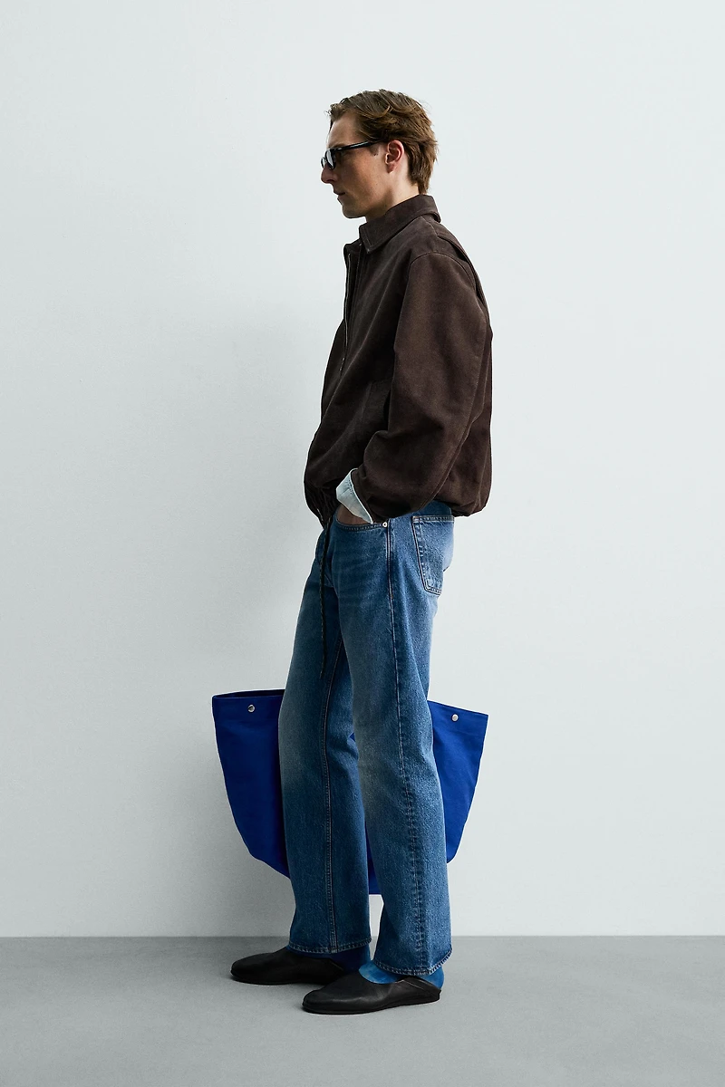 BLOUSON REGULAR FIT EN CUIR DAIM AARON LEVINE X ZARA