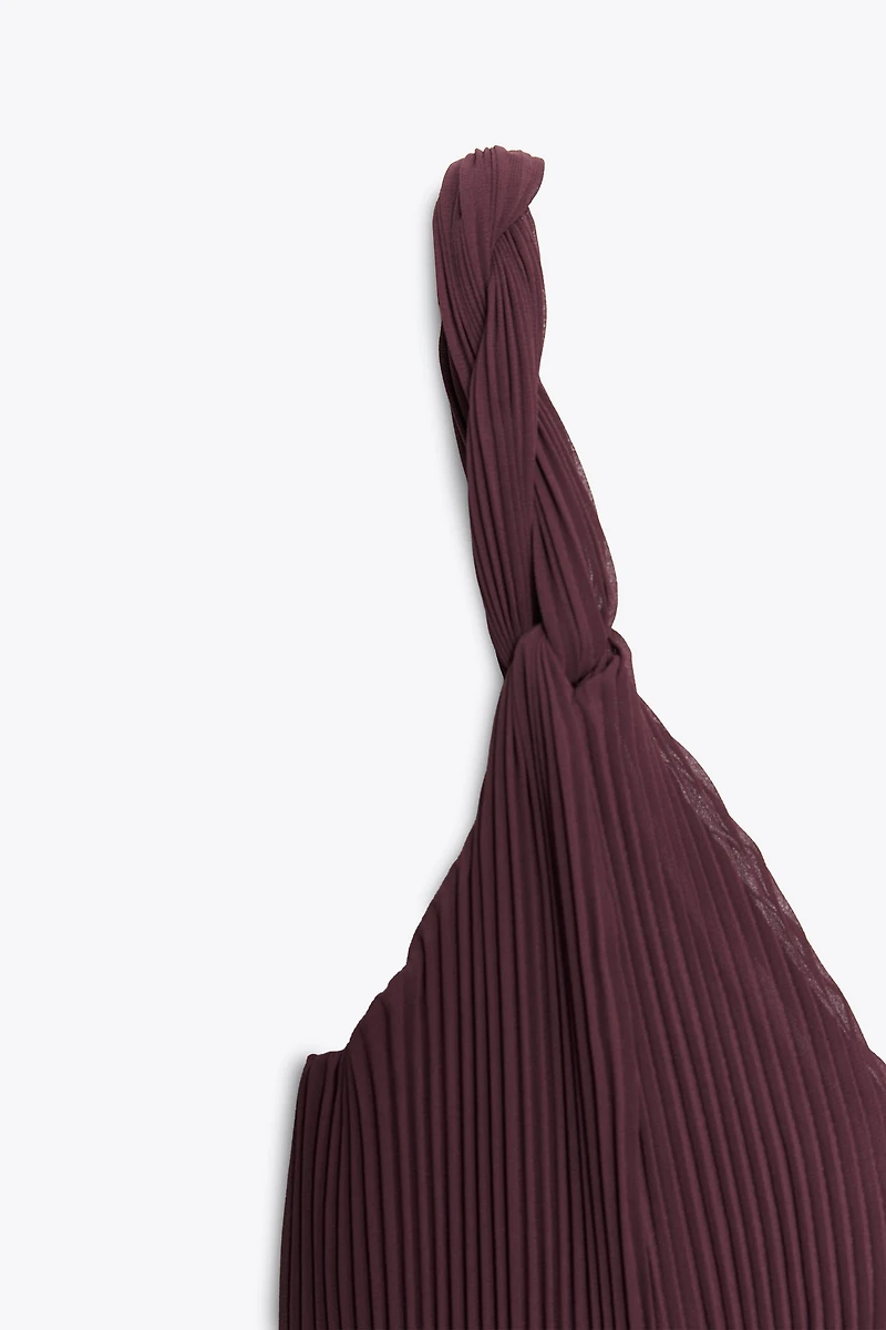 PLEATED MIDI DRESS
