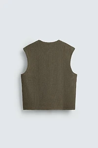 RELAXED FIT TEXTURED VEST