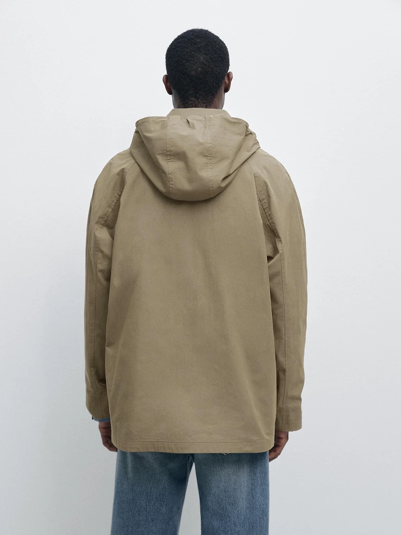 Parka poches coton mélangé