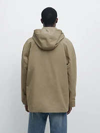 Parka poches coton mélangé