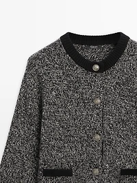 Cardigan en laine mélangée avec boutons dorés