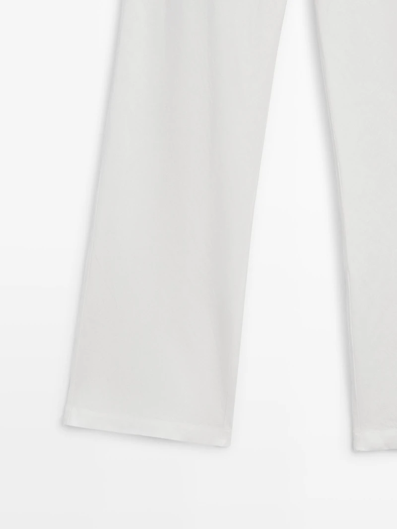 100% linen trousers with elasticated waistband