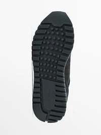 Blue split leather trainers