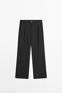 Pinstripe wide-leg trousers