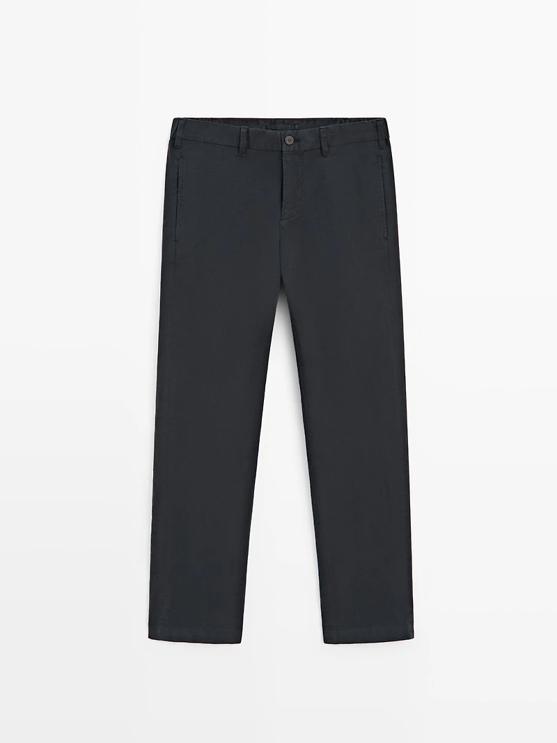 Pantalon slim en coton mélangé