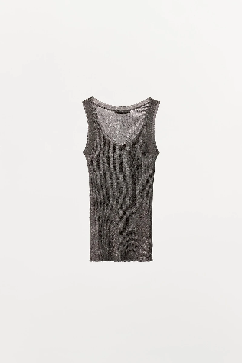 METALLIC THREAD KNIT TOP