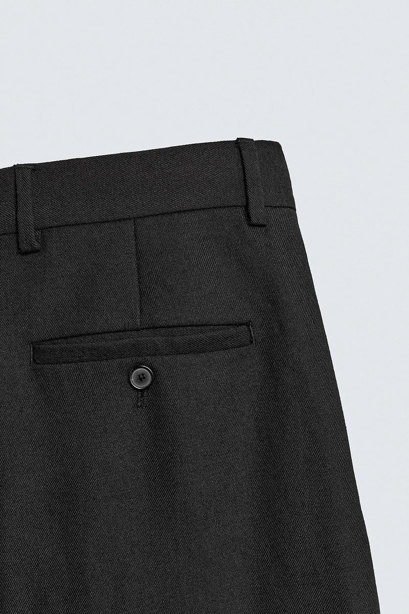 100% WOOL STRAIGHT FIT PANTS