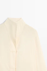 Flowing stand collar shirt