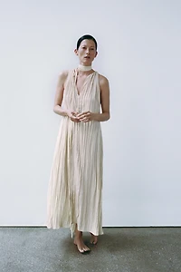 ZW COLLECTION FLOWY CRINKLE-EFFECT DRESS