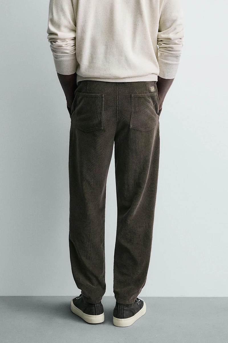TAPERED FIT CORDUROY PANTS