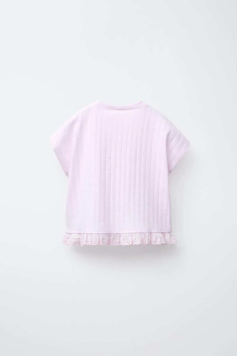 SWISS EMBROIDERY JACQUARD T-SHIRT