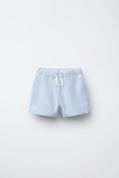 TEXTURED STRIPED SHORTS
