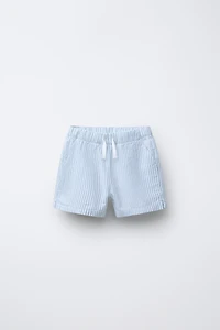 TEXTURED STRIPED SHORTS