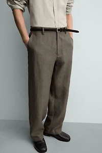 PANTALON STRAIGHT FIT 100% LIN