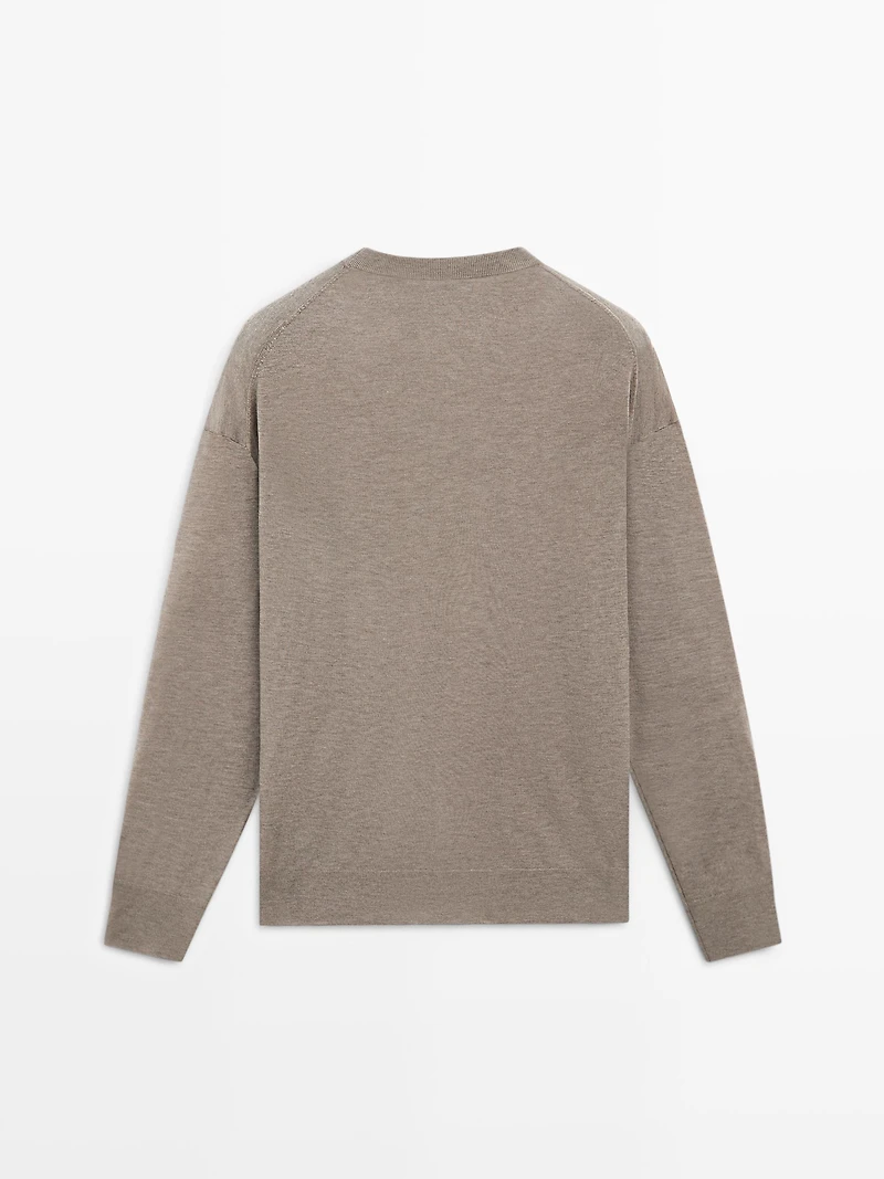 Oversize wool blend knit sweater
