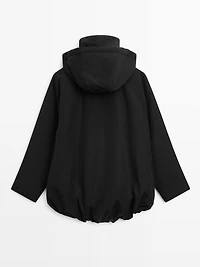 Long technical fabric parka