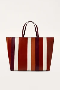 STRIPED LEATHER MAXI SHOPPER LIMITED EDITION