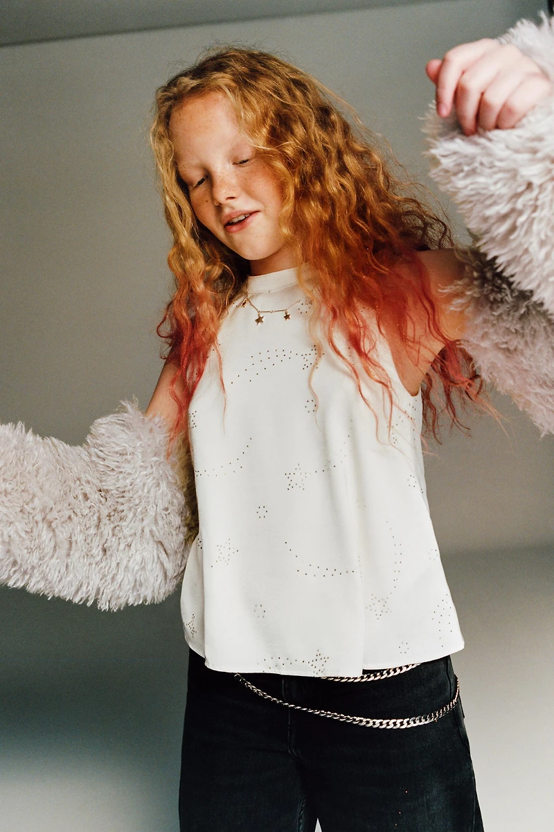 RHINESTONE HALTER NECK TOP