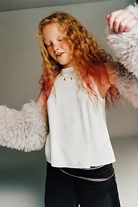 RHINESTONE HALTER NECK TOP