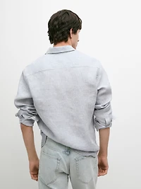 Striped slim fit linen shirt