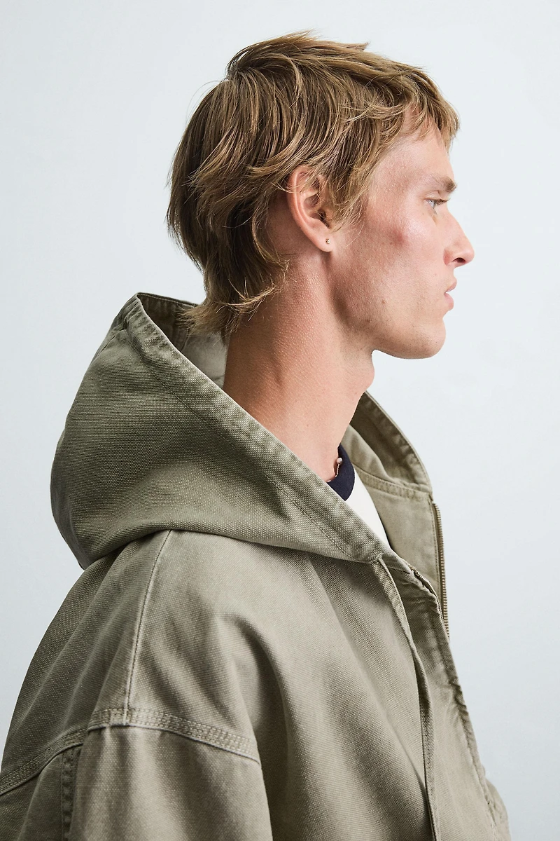 WASHED HOODED JACKET