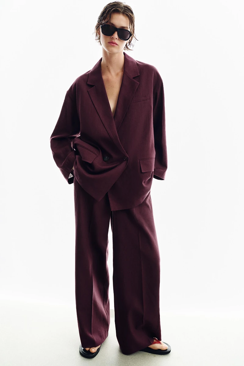 VESTE À BOUTONNAGE CROISÉ AVEC LIN