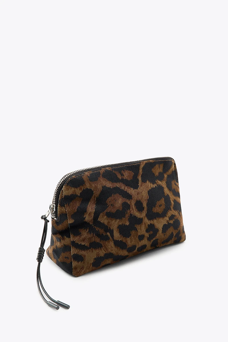 ANIMAL PRINT TWILL TOILETRY BAG