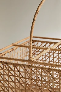 RATTAN BOTTLE STAND WITH HANDLE