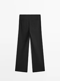 Mid-waist straight-leg trousers