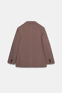 OVERSIZED PLAID DOUBLE-BREASTED BLAZER