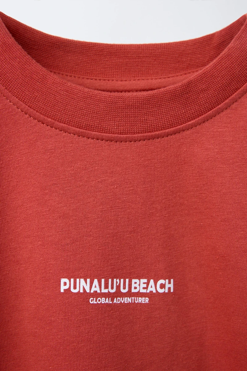 T-SHIRT AND BERMUDA SHORTS SET WITH TEXT