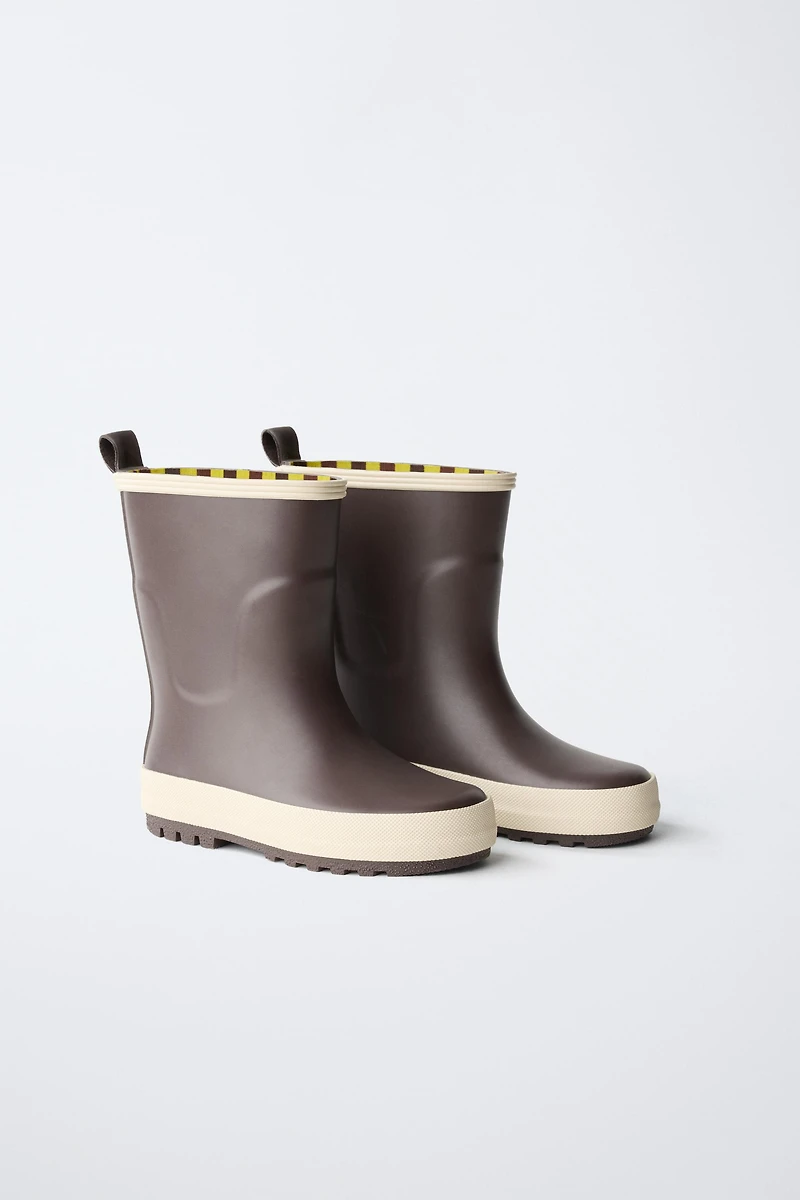 COLOR BLOCK RAIN BOOTS