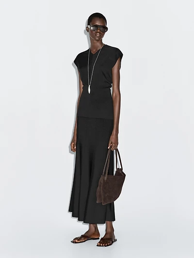 Long knit skirt