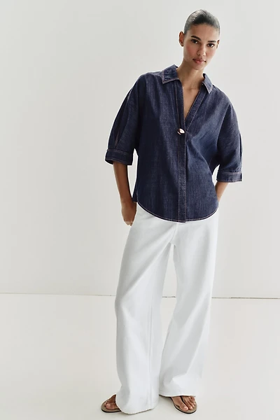 CHEMISE DENIM Z1975 À DÉCOR DORÉ
