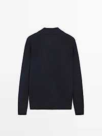 Pull en maille à col camionneur boutonné