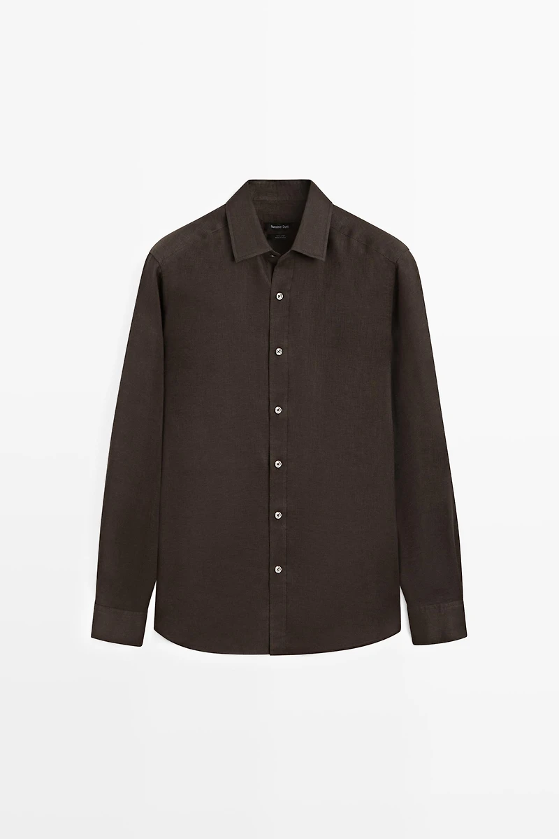 Regular fit 100% linen shirt