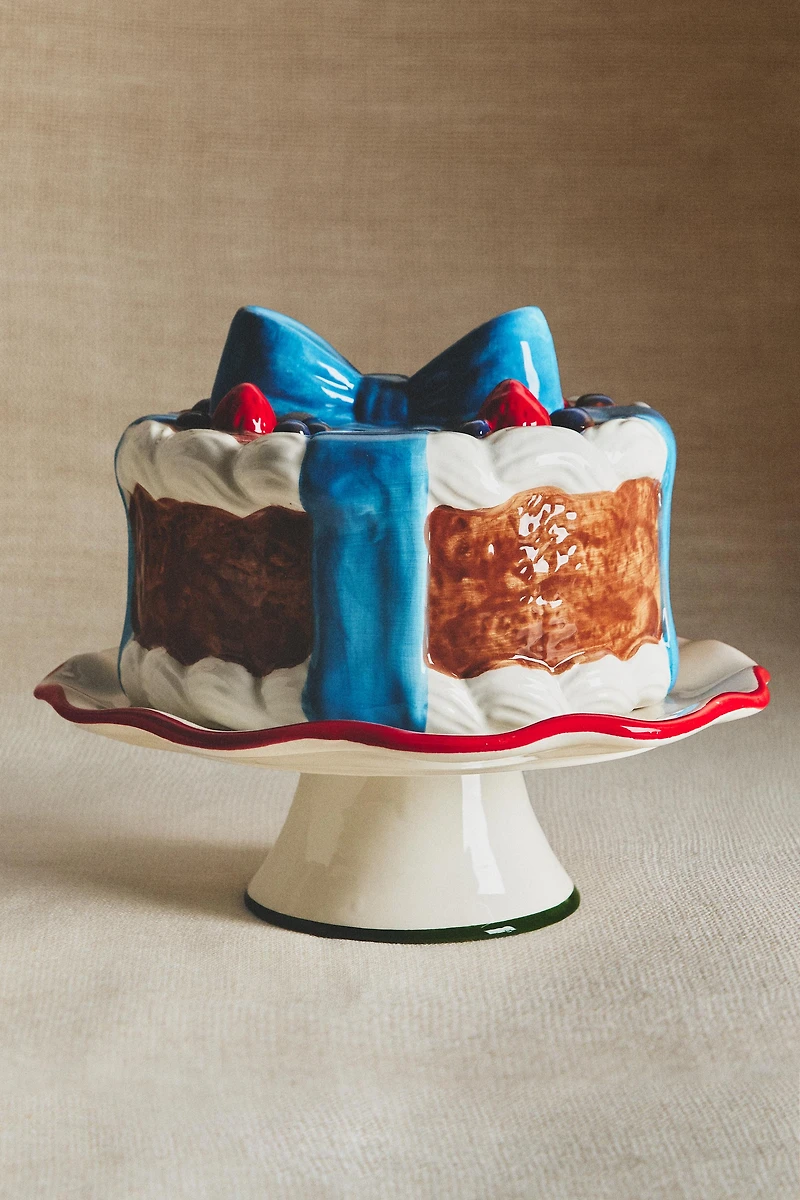 CERAMIC CHRISTMAS CAKE DISH