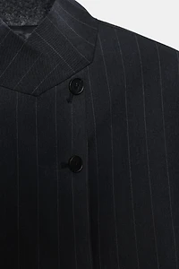 ZW COLLECTION PINSTRIPE HIGH NECK BLAZER