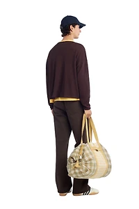 CROPPED FIT LINEN-WOOL BLEND SWEATER