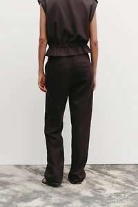 STRAIGHT LEG LINEN PANTS