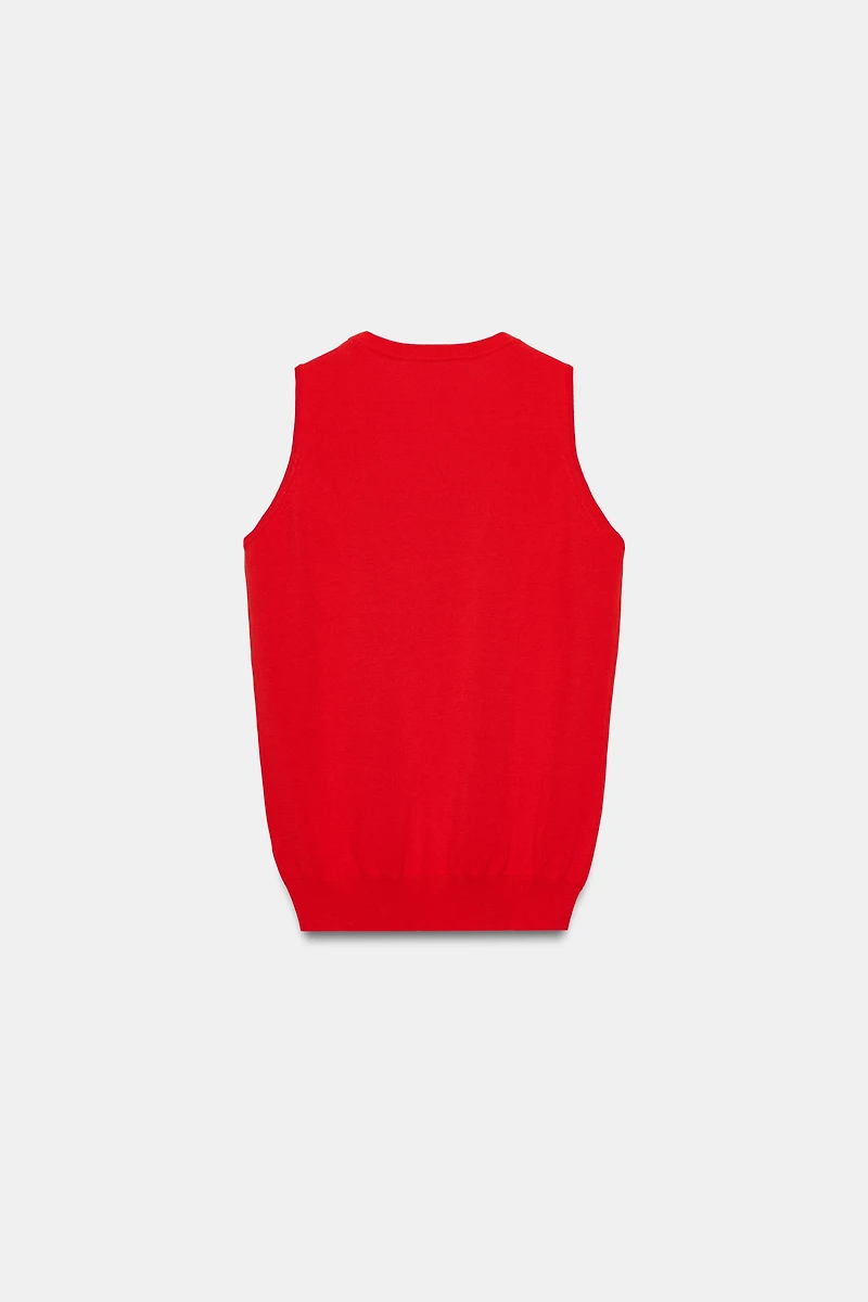 SLEEVELESS KNIT TOP