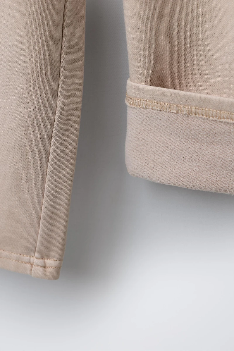 WASHED EFFECT WIDE LEG PANTS