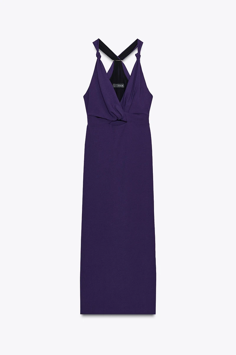 KNOTTED HARDWARE MIDI DRESS