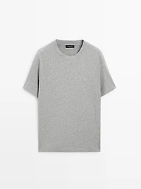 Short sleeve cotton melange T-shirt