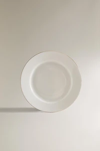 RIMMED BONE CHINA DESSERT PLATE