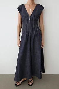 Denim midi dress