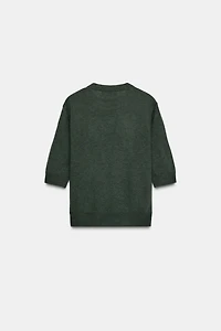 SHORT SLEEVE WOOL SWEATER