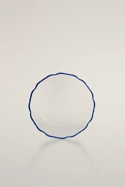 GLASS SIDE PLATE WITH RIM