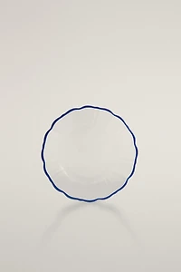 GLASS SIDE PLATE WITH RIM